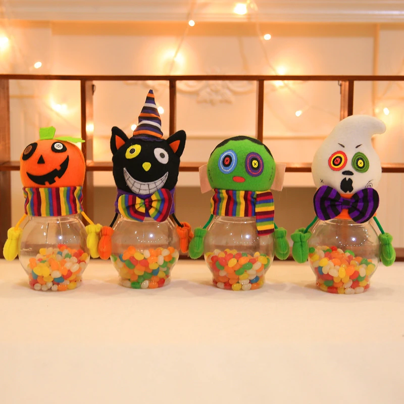 Прозрачный чехол в форме тыквы призрака зомби черного кота шоколада конфет банки