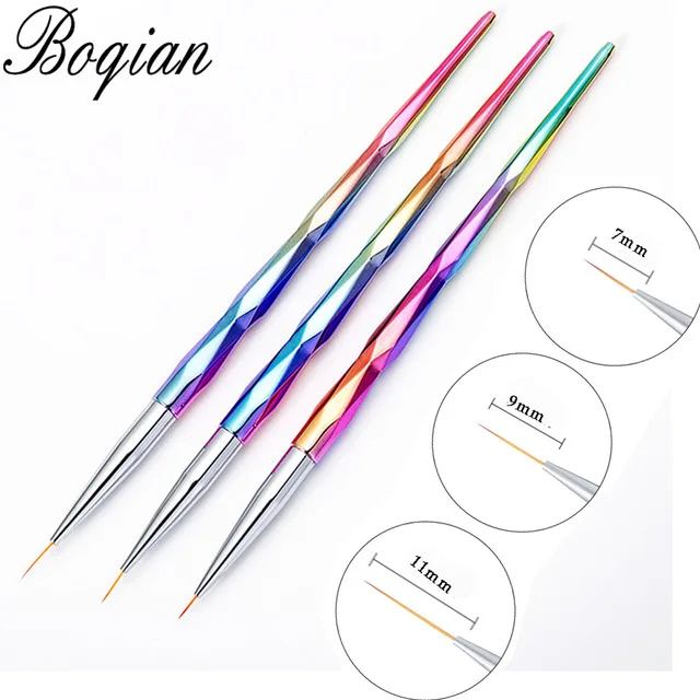 3pcs BQAN, профессиональная кисть для ногтей 5 мм/7 мм/9 мм, ручная кисть для рисования, кончики для рисования, инструменты для рисования, инструменты для маникюра, дизайна ногтей, кисти для украшения - Цвет: 3pcs