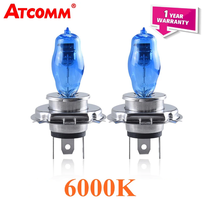 Автомобильные галогенные лампы ATcomm 1 шт. H3 H7 6000K белые 12 В H1 H4 H8 H9 H11 9005 HB3 9006 HB4