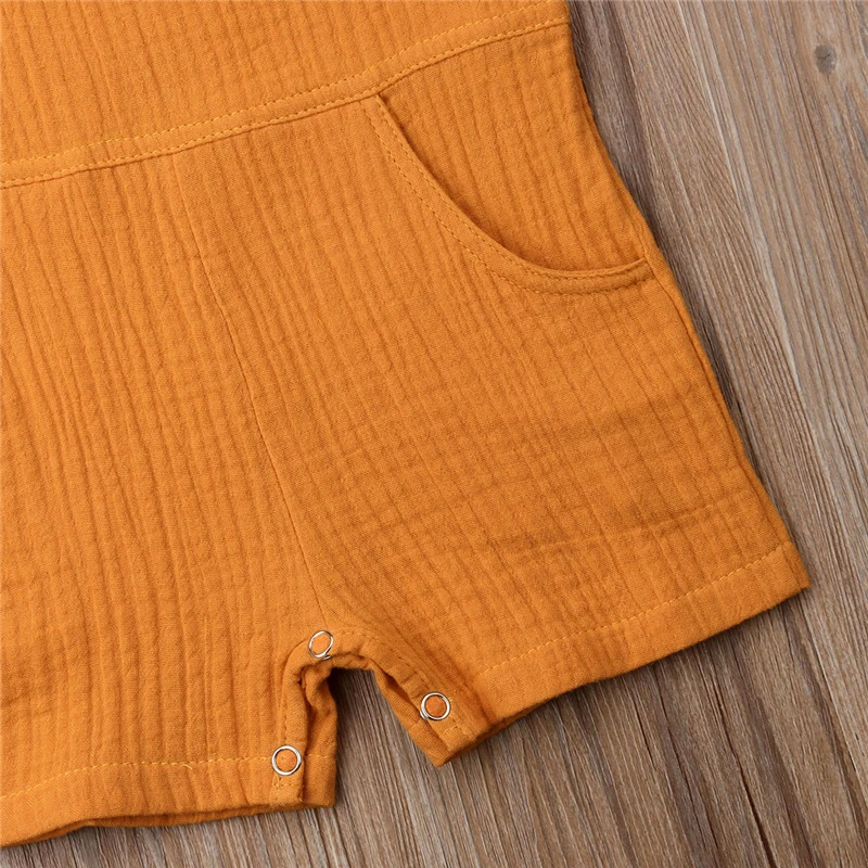 

2019 Hot Sale Newborn Infant Baby Cotton Romper Jumpsuit Outfits Clothes Baby Solid Color Sleeveless Pullover Casual Romper