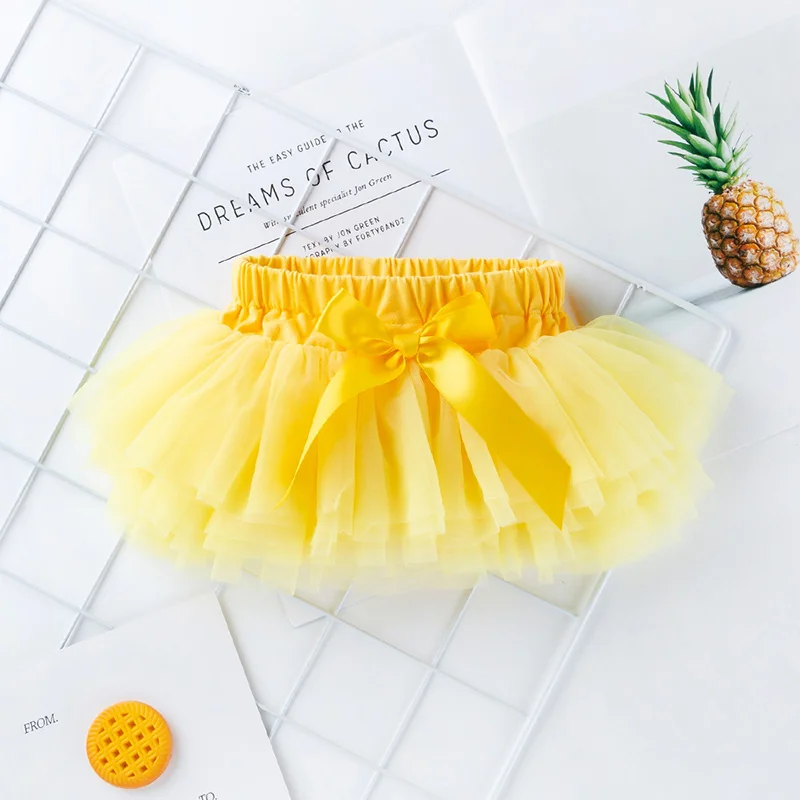 Yellow Новинка; юбка-пачка для маленьких девочек; пышная детская балетная юбка; детская юбка-американка; юбки для маленьких девочек; вечерние фатиновые Юбки принцессы для танцев - Цвет: Yellow