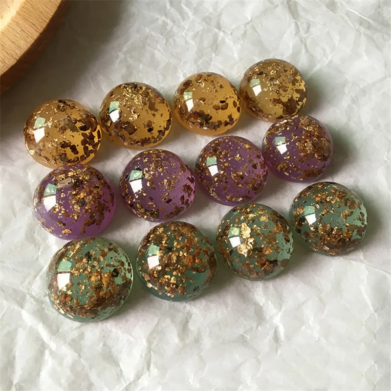 

5 шт., 18 мм Золотая брошка из фольги, кольцо, кабошоны, бисер, Полимерные Подвески, сделай сам, патч, серьги, ремесла, бусина для изготовления украшений F387