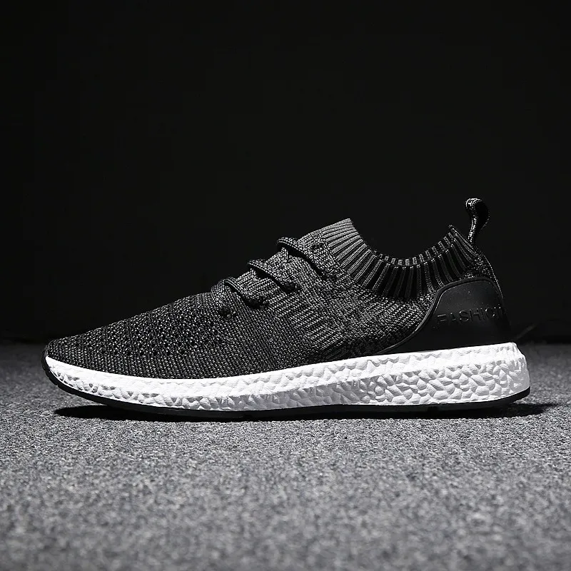 

Men Sports Shoes Tide Breathable Coconut Shoes Jogging Mesh Cloth Flying Woven Shoes Man Trade Canvas Running Shoes Fitness