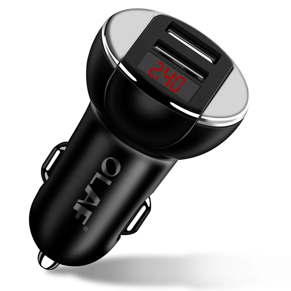 OLAF Dual USB Car Charger With LED Display Universal Mobile Phone Fast For iPhone Samsung Xiaomi Huawei GPS Car-Charger | Мобильные