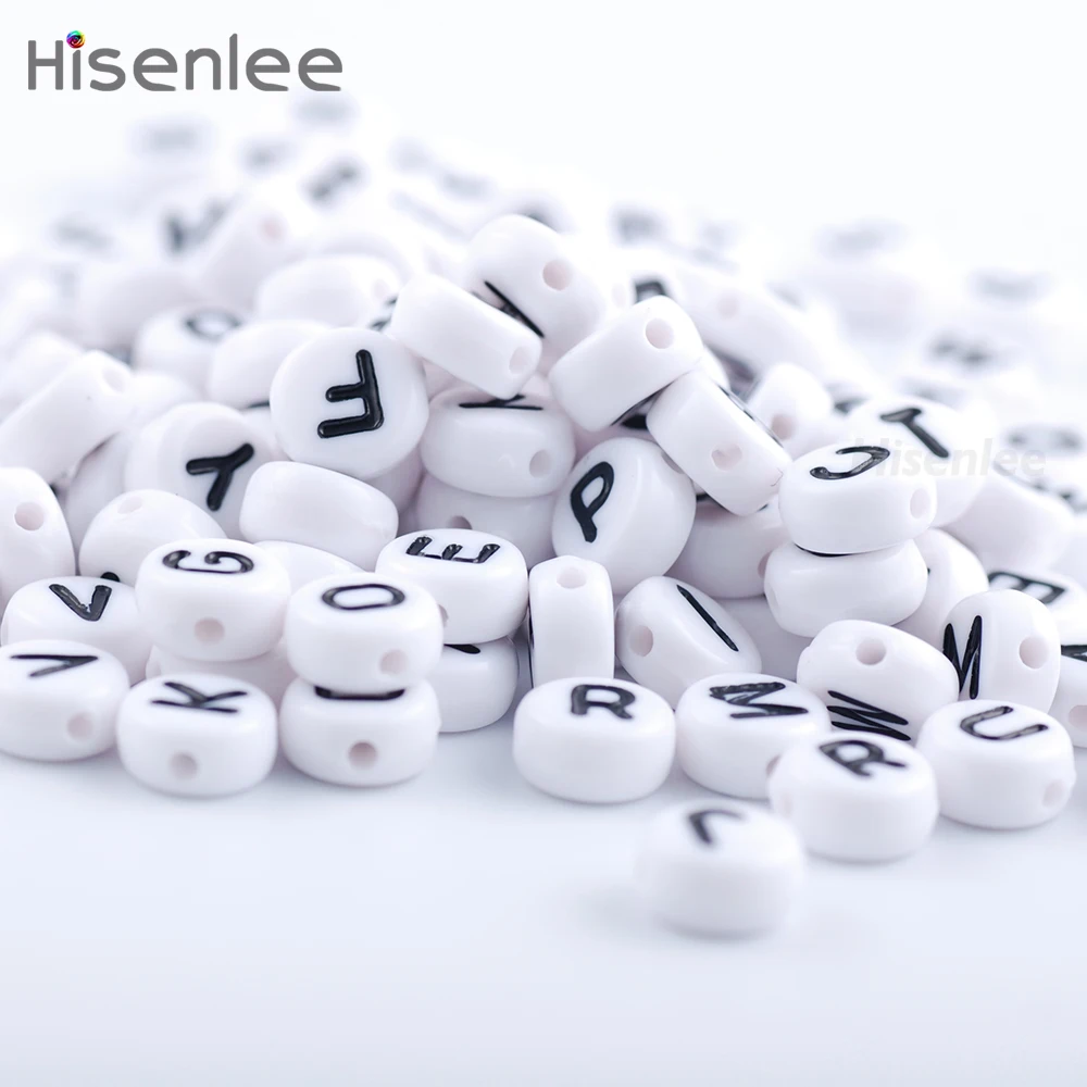 Hisenlee 2017 Высокое качество 300 шт. Смешанные акриловые плоские круглые белые бусины