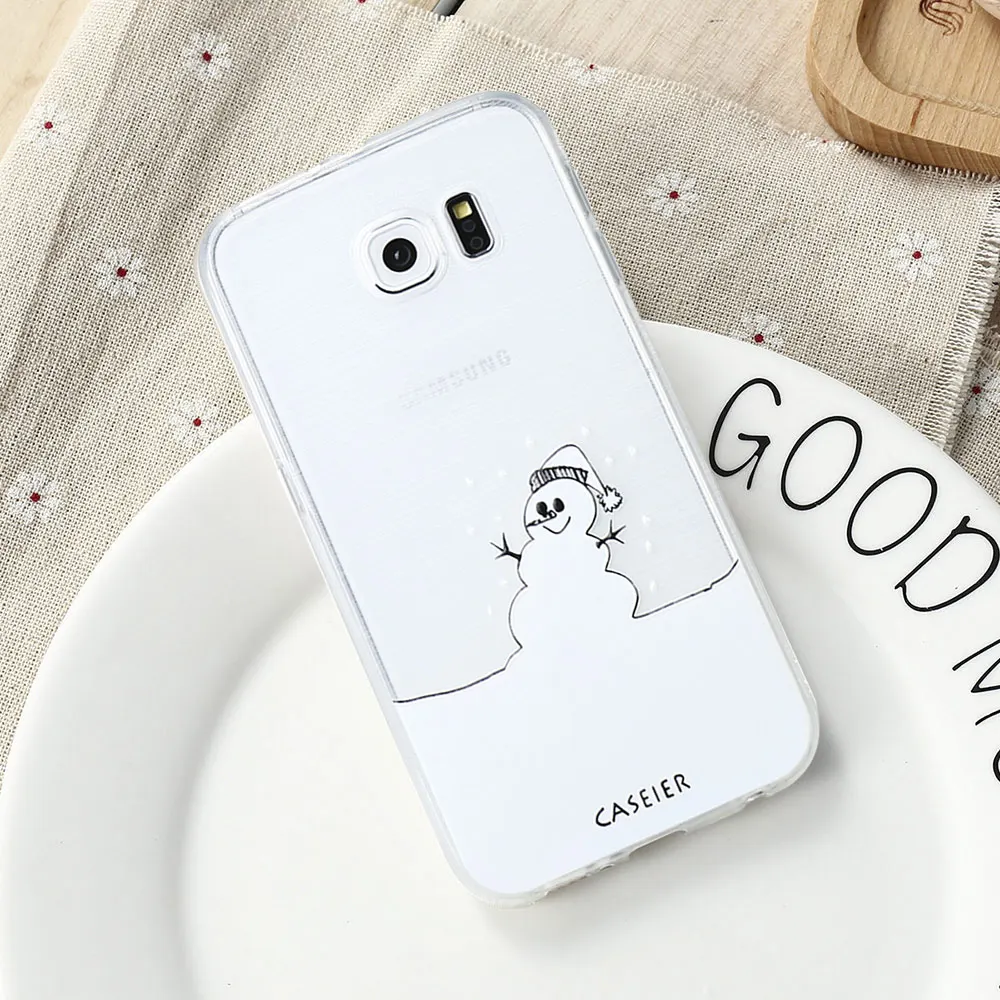 CASEIER Phone Case For Samsung Galaxy S6 S7 Edge S8 Plus Note 8 Cover Soft TPU 3D Christmas Winter Fundas Patterned Capinha |