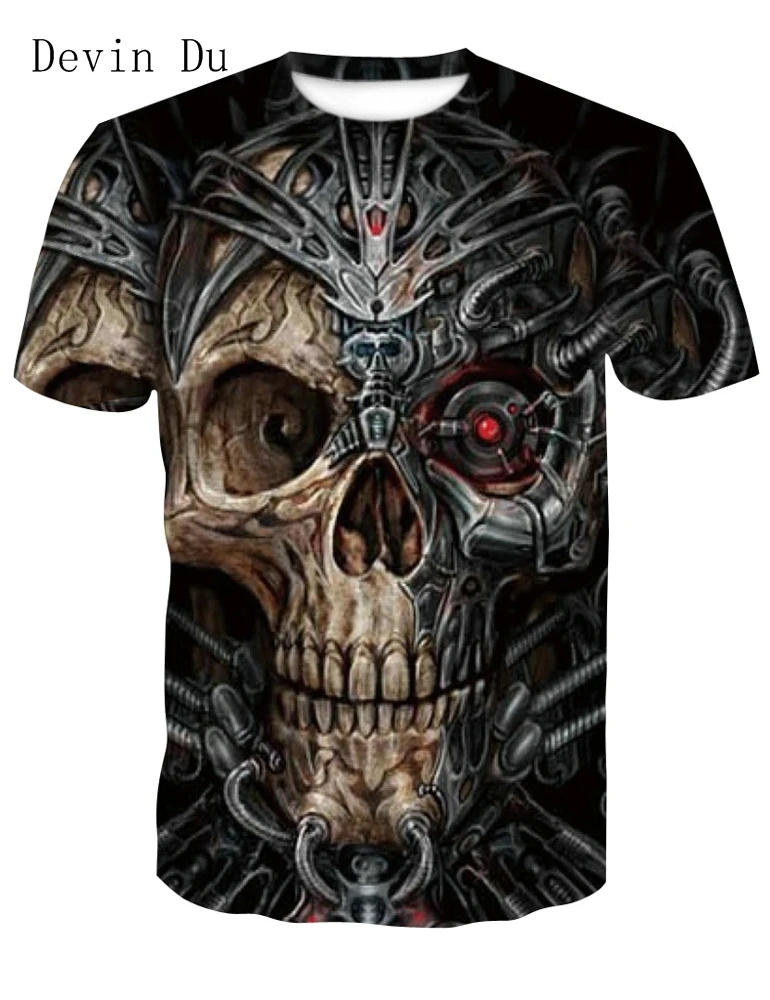 Футболка Devin Du Thunder Skull европейские размеры мужские и женские летние футболки в