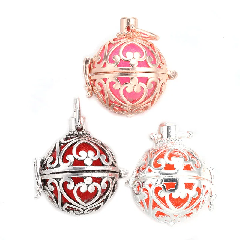 MODKISR New Arrival 6pcs Charm Hollow Cage Filigree Ball Box Essential Oil Diffuser Locket Pendants Jewelry DIY Without Chain | Украшения и