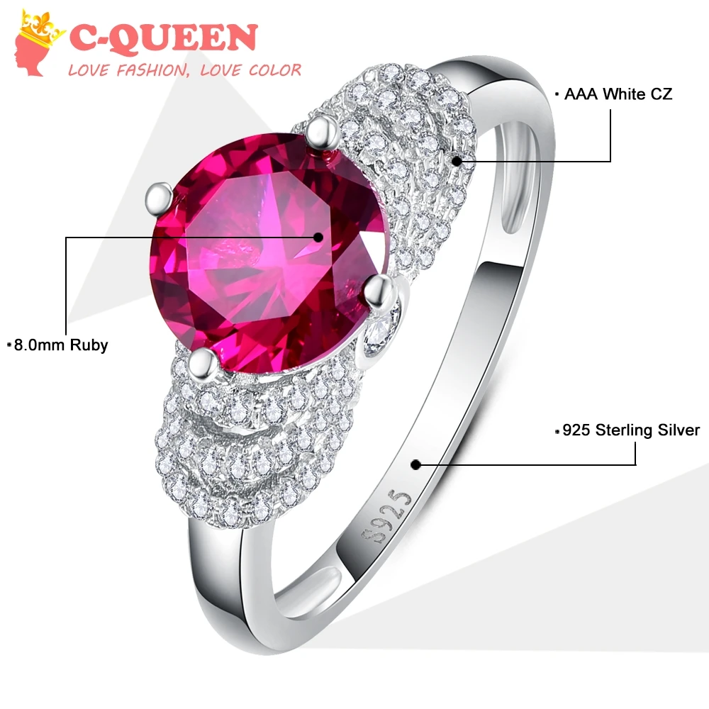 Горячие jrose 8x8 мм 3.5ct круглой огранки createdruby любовь вечность Твердые стерлингового