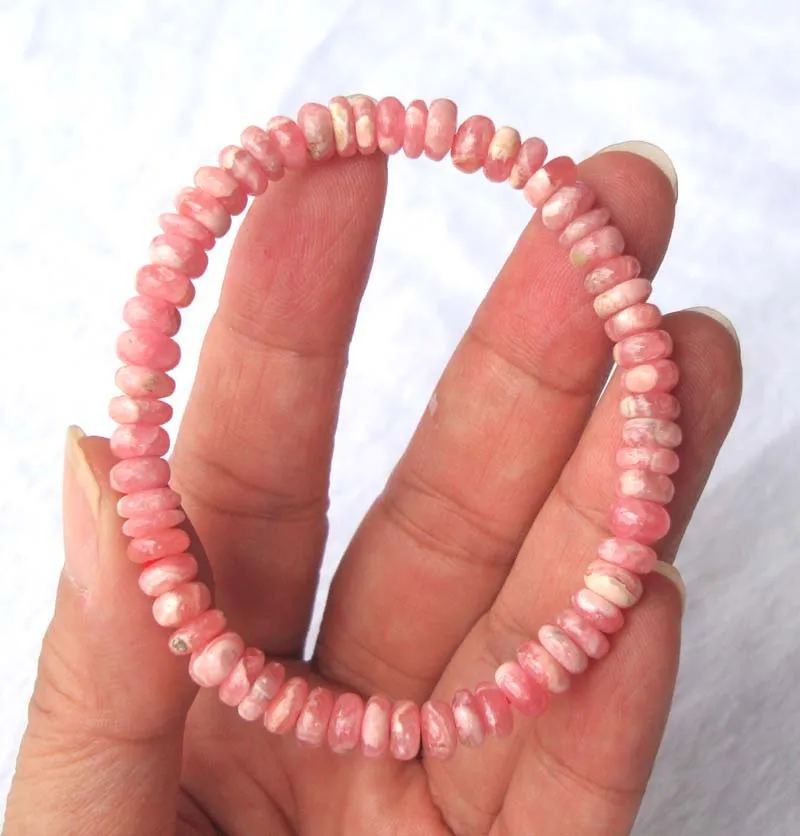 Rhodochrosite браслет из натуральных бусин Женские Ювелирные изделия аксессуары для