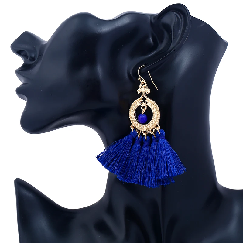 YAAYOO 5 цветов богемный Этническая кисточкой из бисера серьги капли себе болтаются