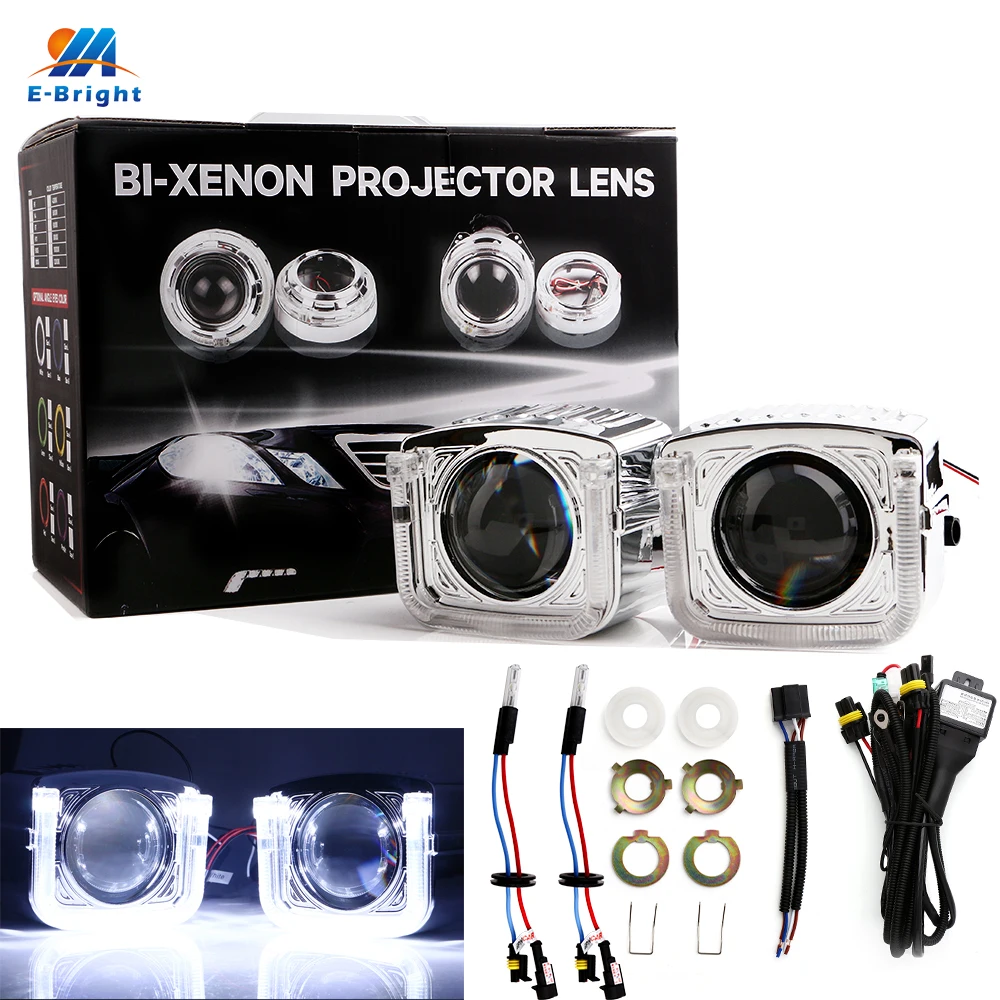 YM E-Bright 1 комплект 3 дюйма 4300K 6000K 8000K HID биксеноновые фары прожекторные линзы 12 В DC 35