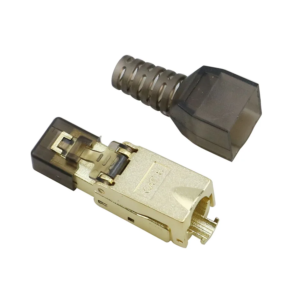 Cat8 Cat.6A Cat7 RJ45 штекер экранированный литой металл легкое удаление Ethernet адаптер