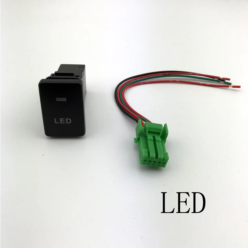 LED 1 шт. после тумана светильник светодиодный DRL нагрев хвостовые ворота передний противотуманный светильник кнопка переключения с проводом для Toyota Tundra/Fortuner - Цвет: LED