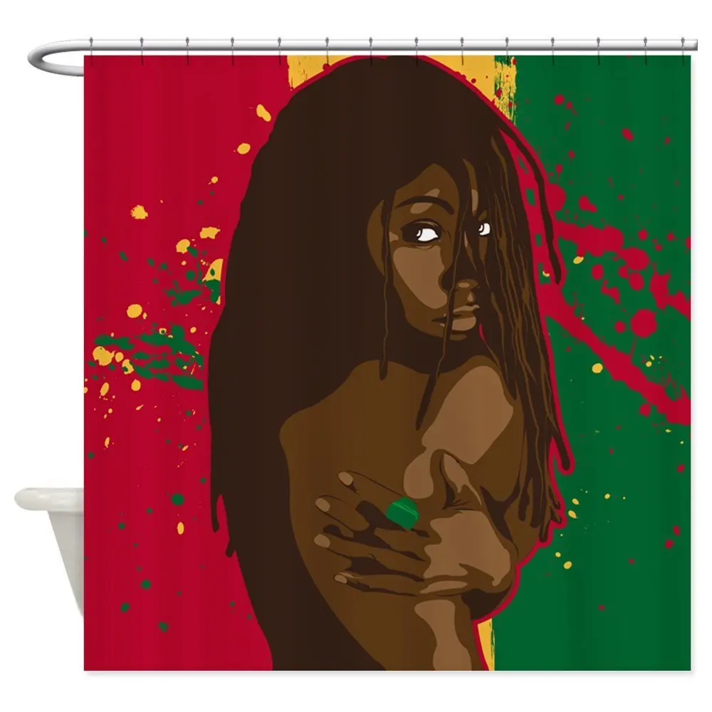 Занавеска для душа в ванной комнате Rasta Girl декоративная занавеска