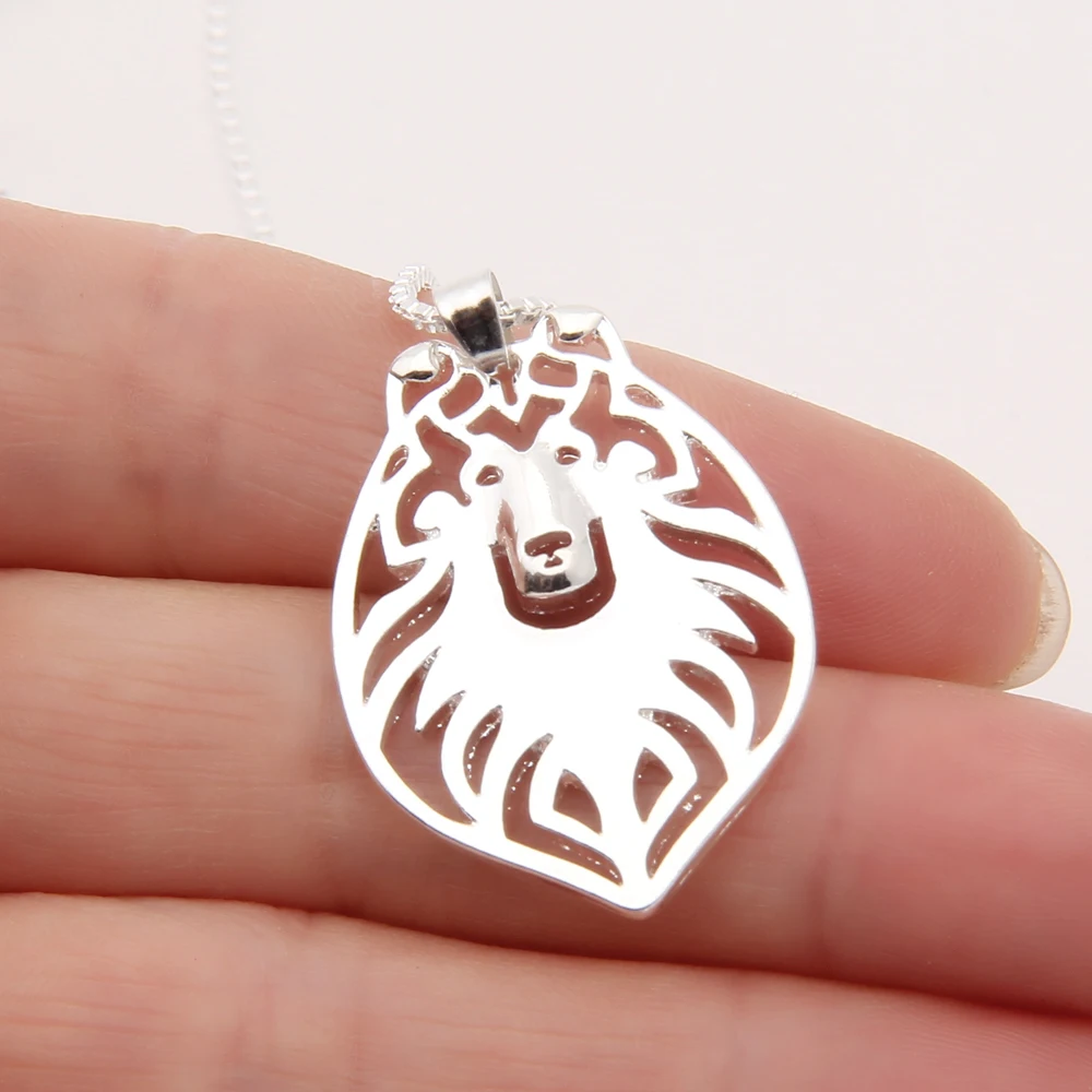 

Rough Collie Necklace Necklace 3D Cut Out Puppy Dog Lover Pendant Memorial Necklaces & Pendants Christmas Gift 2030 Lead Free