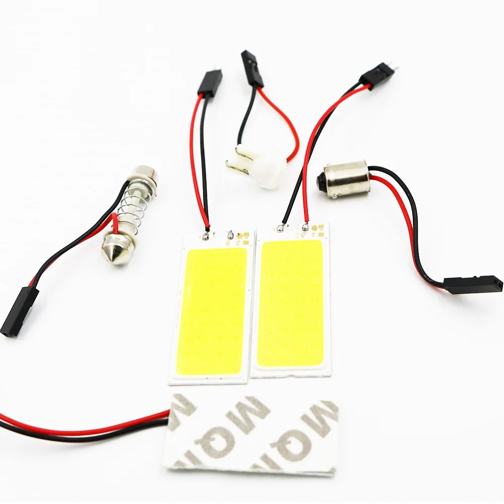 

YSY 50 шт. T10 COB LED Автомобильная панель Купол гирлянда BA9S 36SMD Автомобильный источник света авто Интерьер Чтение карта лампы 3 адаптера