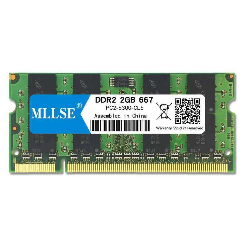 Mllse ноутбук Sodimm Ram DDR2 2GB 667mhz 1 8 V память для ноутбука PC2 5300S 200pin без ECC RAM