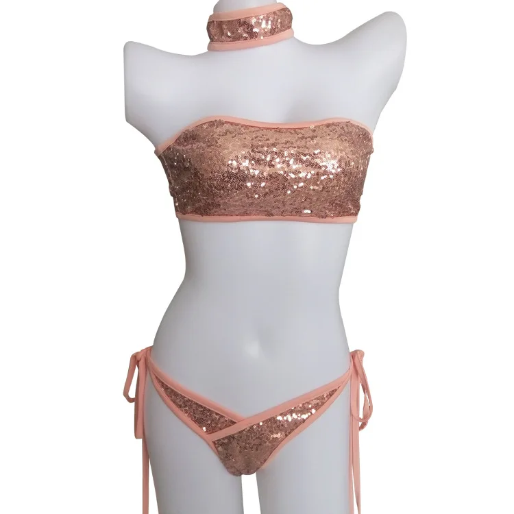 Новый дизайн бикини с блестками 2018 купальный костюм женский сексуальный