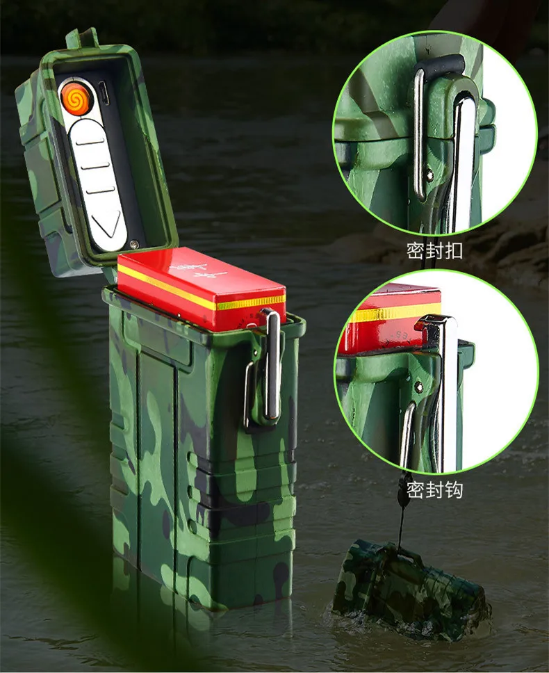 USB Электронные Водонепроницаемые зажигалки Беспламенное ветрозащитное