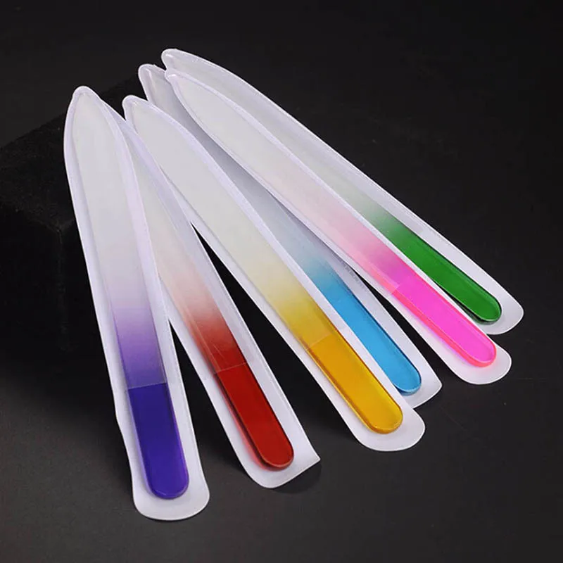 

2Pcs/set 14cm Durable Crystal Glass Nail File Practical Pro File Manicure Device Tool Nail Files Polish Tools