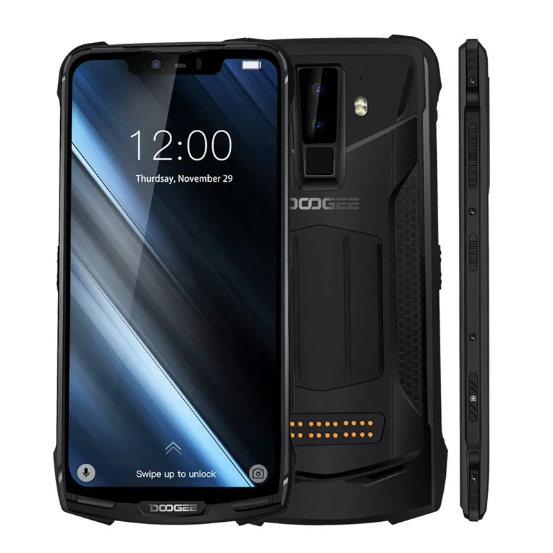 Черный DOOGEE S90 мобильный телефон 6,18 ''Helio P60 восьмиядерный смартфон 6 ГБ 128 ГБ Android 8,1 16 Мп 8 Мп отпечаток пальца мобильный телефон с двумя sim-картами - Цвет: Черный