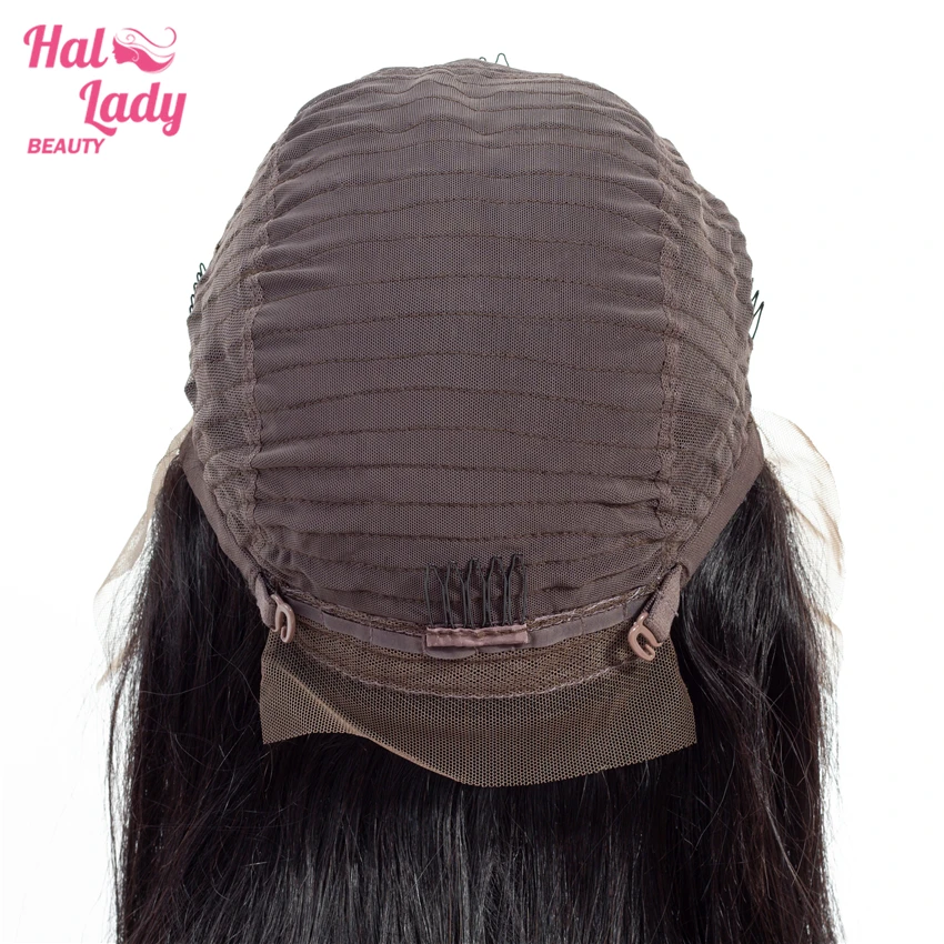 Парики из натуральных волос Halo Lady Beauty прямые волосы 13х4 на шнурке спереди Remy