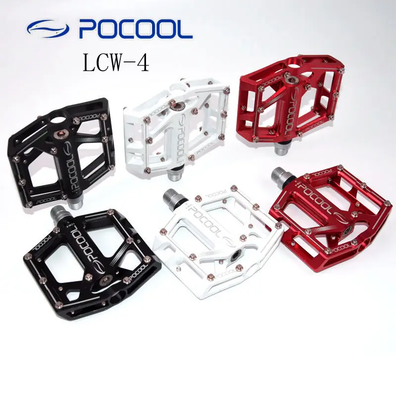 POCOOL LCW-4 педали из алюминиевого сплава для шоссейного горного велосипеда уплотнение педали двойной подшипник MTB велосипедные педали