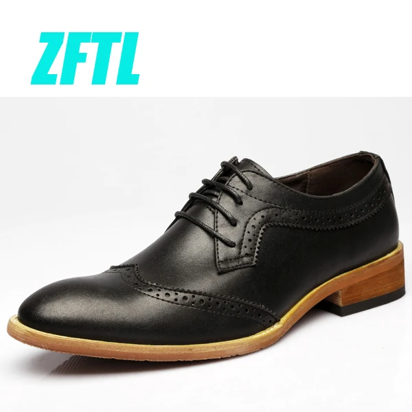 ZFTL/Новые Мужские модельные туфли; повседневная мужская обувь с перфорацией; мужские деловые туфли с острым носком; формальная обувь; 088 - Цвет: Black Dress shoes