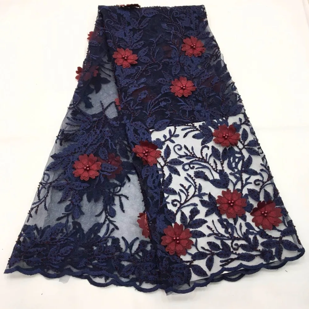 Кружевная ткань с бусинами/3D Роскошная цветочная ткань/роскошная кружевная от