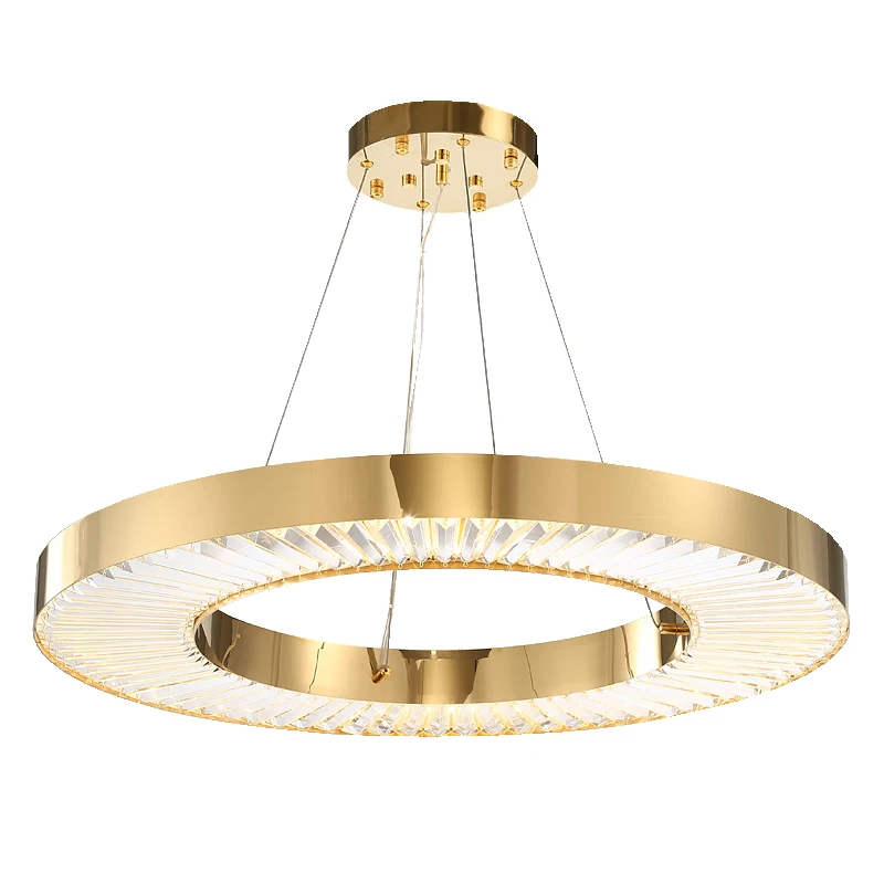 

Современная хрустальная люстра для гостиной, столовой, K9, Золотая люстра, дизайнерская, из нержавеющей стали, осветительная арматура, AC 90-265 ...
