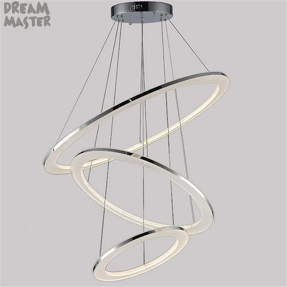 

Modern LED Acrylic hanging chandeliers Light Fixture Circle Ring Lustre suspension Lamp led Lighting for living room home