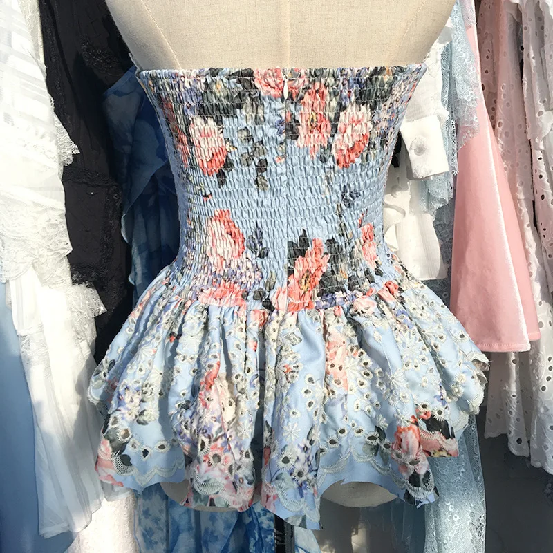 Summer Boho Chic Tops 2019 Women Sexy Spaghetti Strap Lace Embroidery Hollow Out Floral Printed Bohemian Blouses Womens E663 |