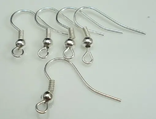 OMH оптовая продажа 400 шт. серебряные ранние серьги крючки подвески куртки 19 мм