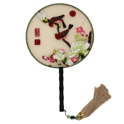 Ручная работа 100% шелк тутового шелкопряда вышивка в Сучжоу Круглый веер
