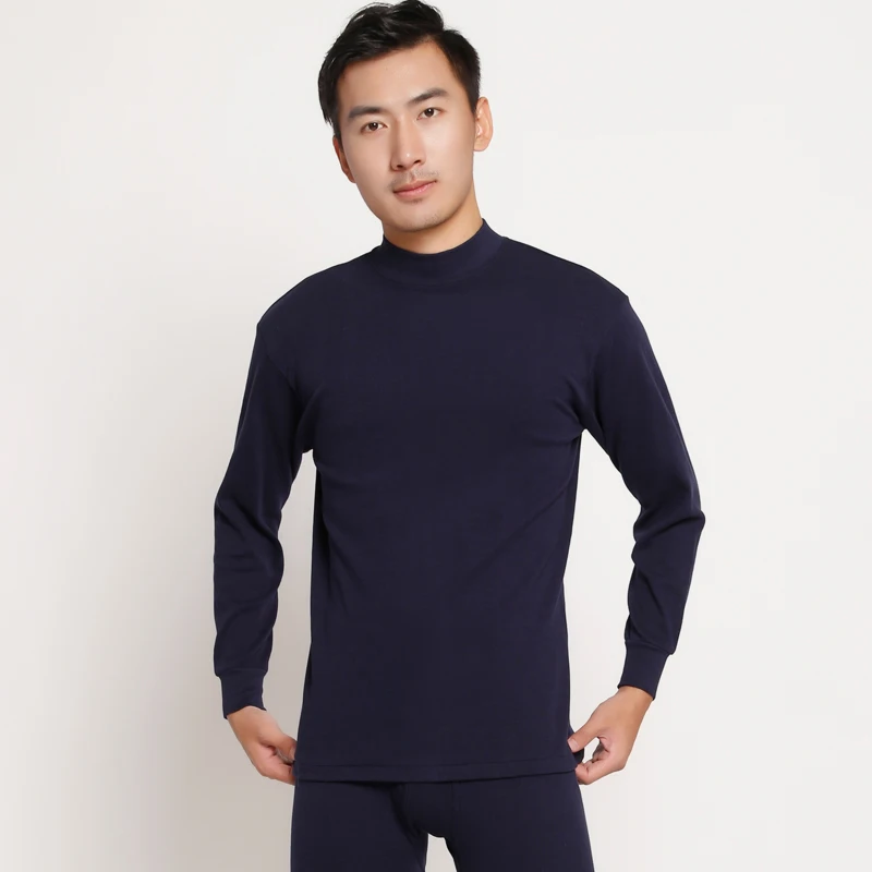 middle navy blue Зимнее мужское бархатное плотное термобелье для мужчин, теплая многослойная одежда, пижама, термос, мужские кальсоны, мужские Леггинсы - Цвет: middle navy blue