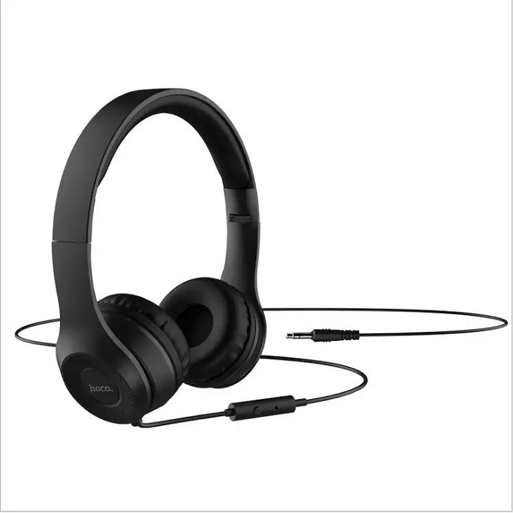 Металлические складные стереонаушники HOCO W21 проводные Hi Fi наушники с FM радио и