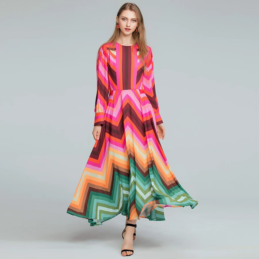 AELESEEN Boho платья 2021 Модное Новое подиумное Элегантное Длинное Летнее платье с