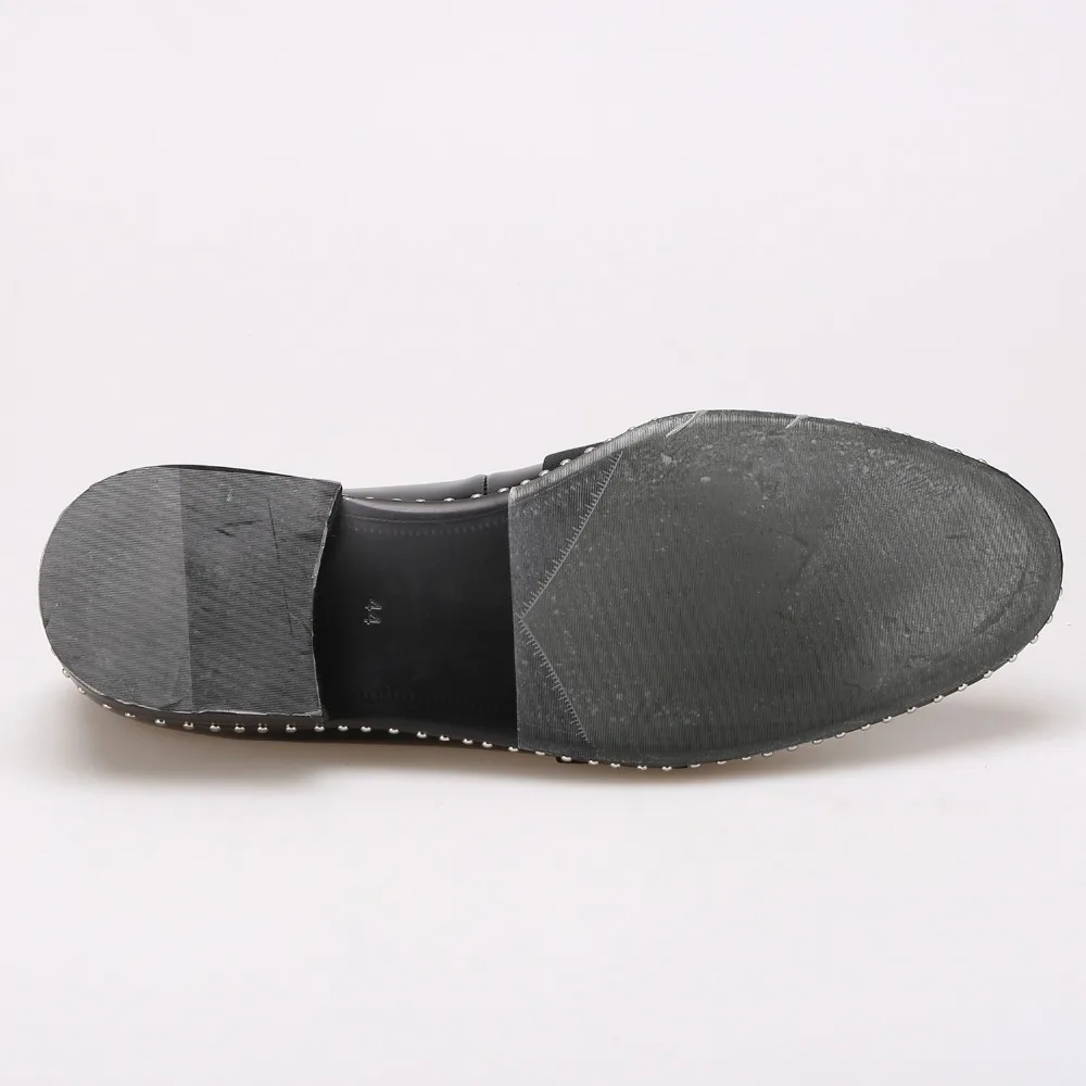 Мужские лоферы ручной работы из лакированной кожи с черной перепонкой модные