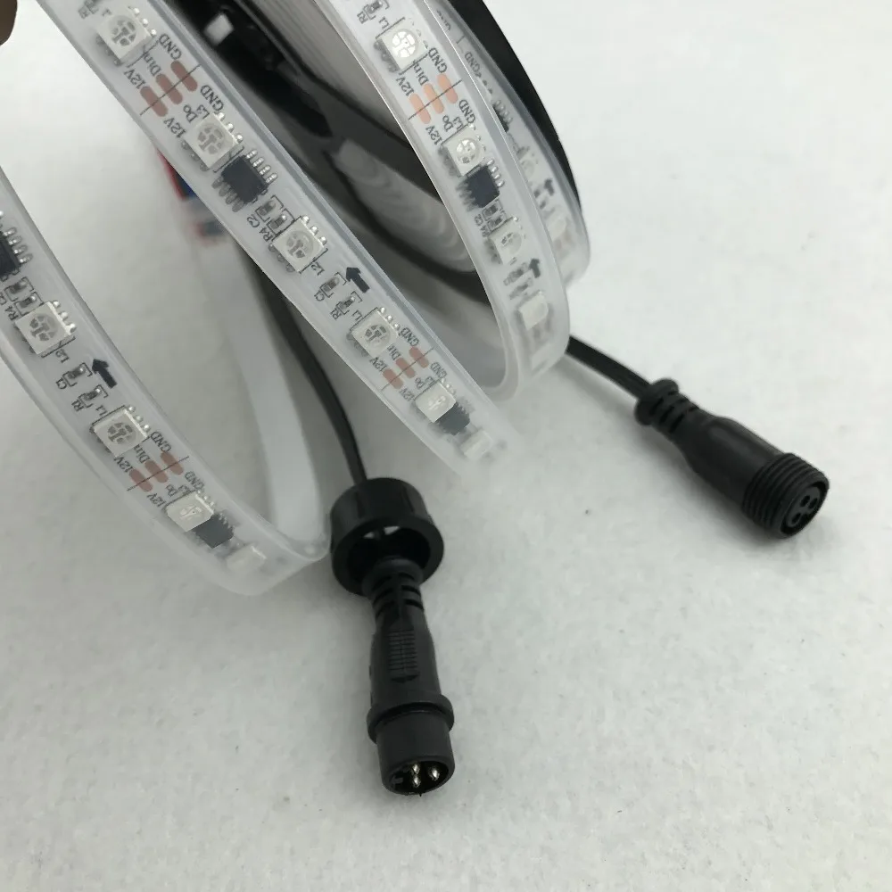 2 5 м/катушка DC12V WS2811 60 светодиодов/м (20 пикселей/м) Белая светодиодная цифровая