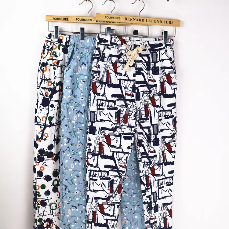 Женские шаровары с буквенным цветочным принтом эластичным поясом