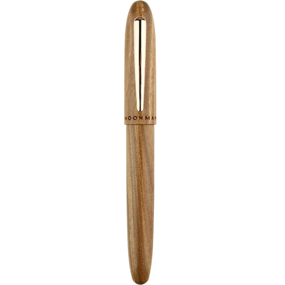 Green Sandal Wood Moonman M6 ручной работы из натурального дерева авторучка иридиевая F Перо чернильная авторучка оригинальная коробка - Цвет: Green Sandal Wood