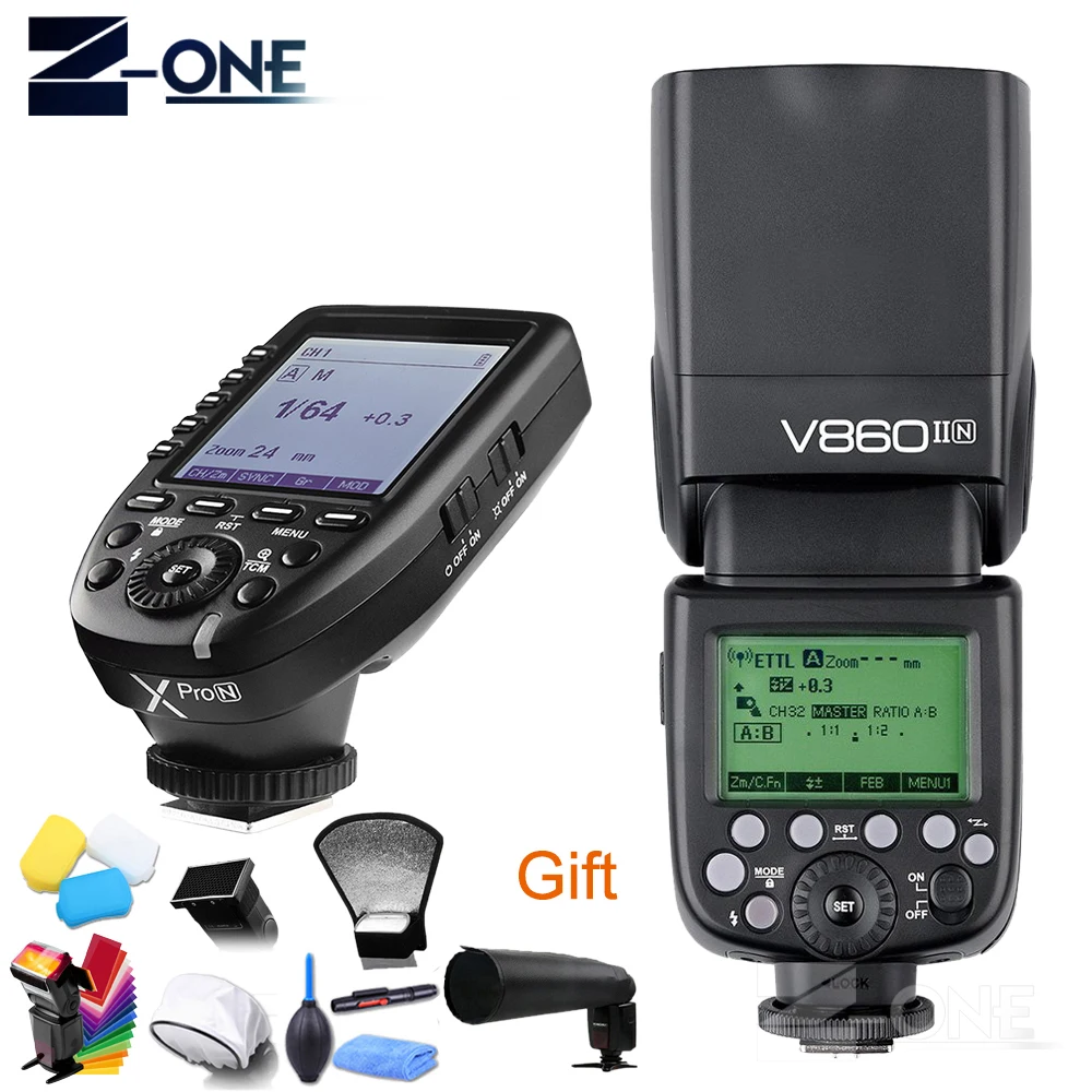 Фотовспышка Godox VE V860II литий ионный аккумулятор HSS 1/8000 2 4G вспышка с TTL камерой +