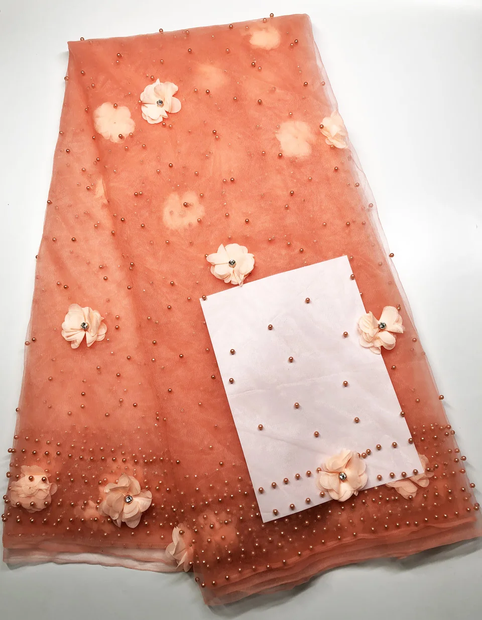 

Latest African Lace Fabric Embroidered 3d Flower Nigerian Lace Fabrics High Quality Lovely French Lace Fabric for Dress ALC-YB1