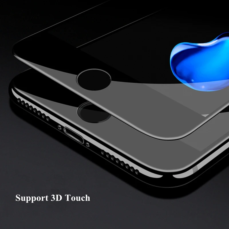 Защитное закаленное стекло из углеродного волокна для iphone 7 8 plus X 10 прозрачная