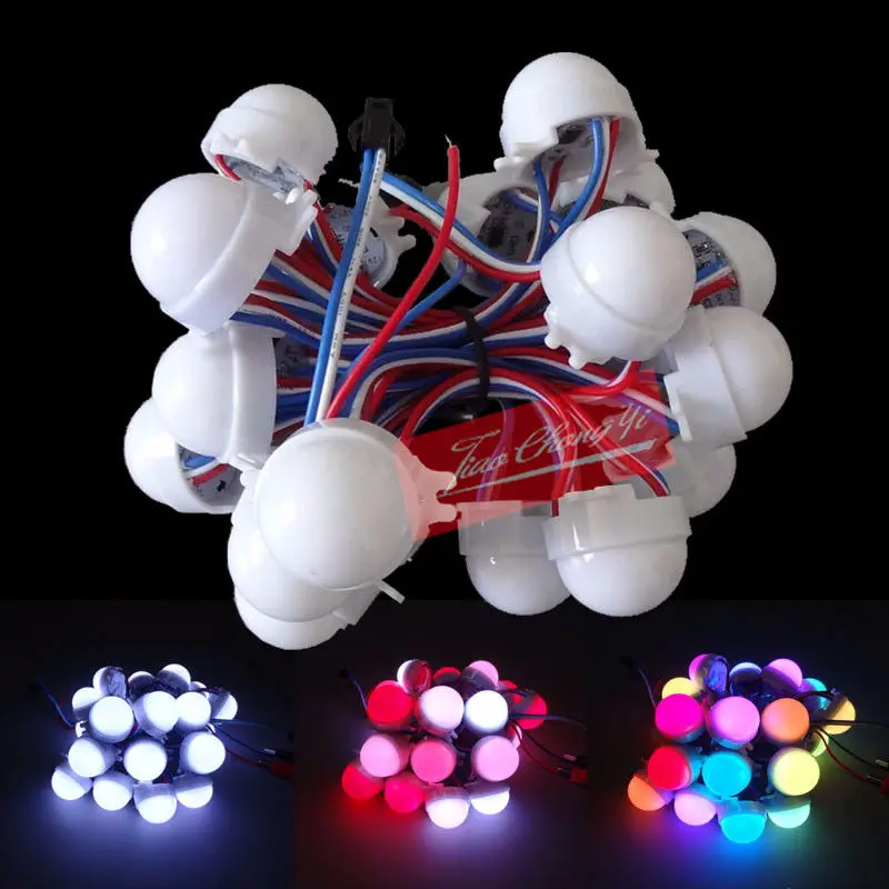 New 20pcs /Lot DC12V WS2811 30mm Diffused LED Pixel Module Full Color 3LEDs 5050 RGB led lamp string D30 modules IP68 0.72W/PCS | Освещение