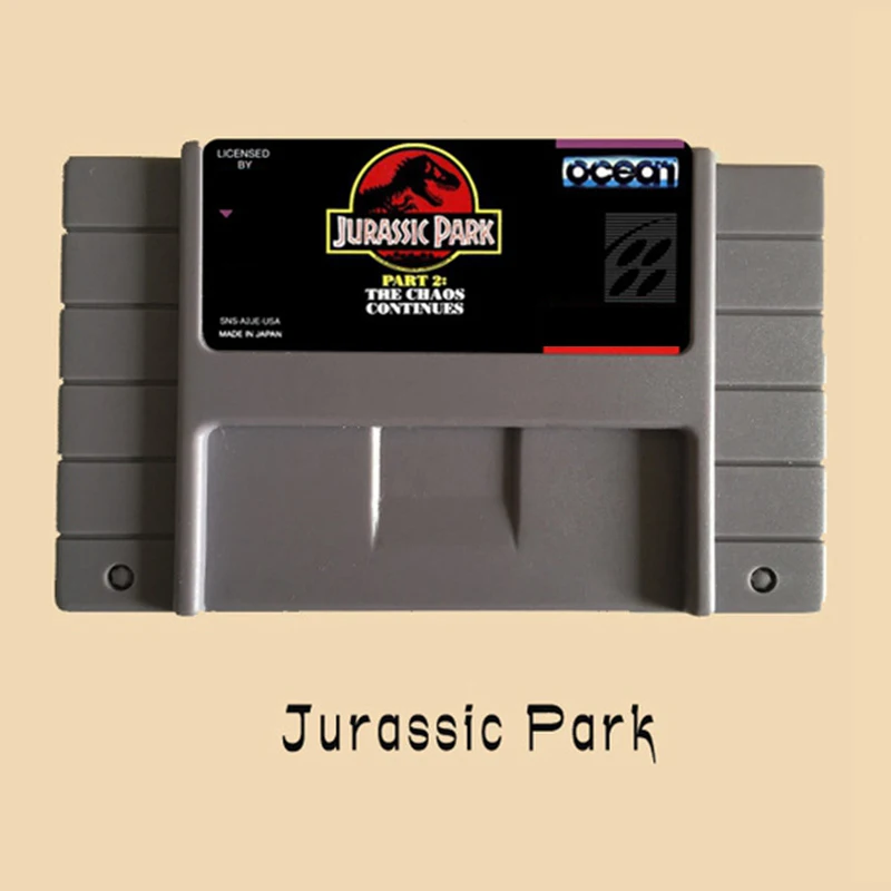 Часть 2 парка Юрского периода-Хаос продолжает 46 Pin 16 Bit серая игровая карта для