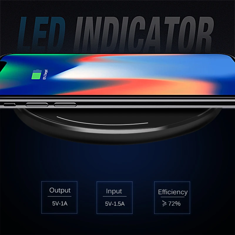 Беспроводное зарядное устройство зарядного устройства для iPhone 8 10 X samsung S7 S8 5 В/1A