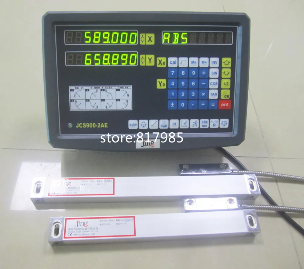 

DRO 2 Axis digital readout for milling lathe machine with precision linear scale linear encoder include accessories