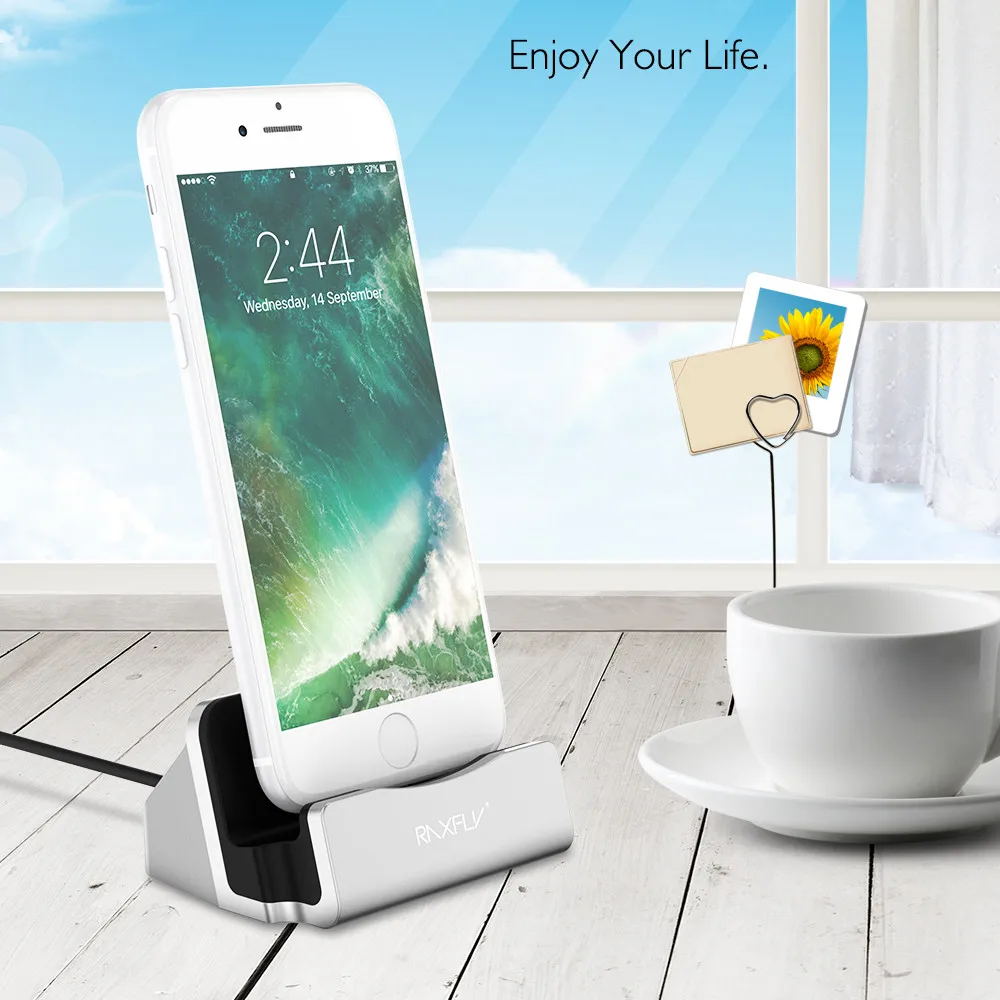 RAXFLY настольная зарядная подставка держатель база для iPhone 7 6S 6 Plus 5 5S SE Зарядное